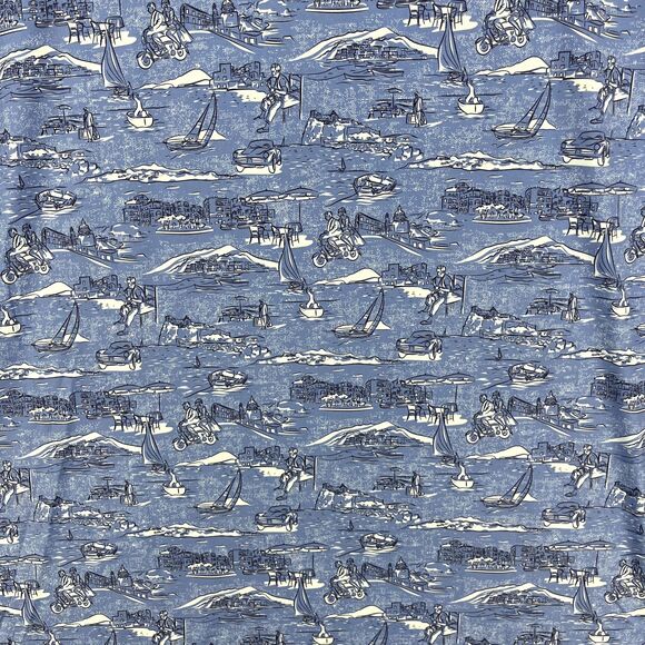 Peter Millar Summer Comfort Crown Sport Polo Shirt Men's Medium Blue print $110 - Picture 15 of 16